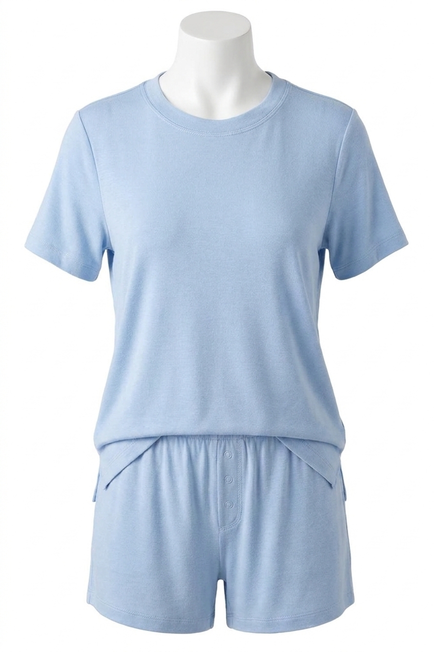 NEW PJ SALVAGE reloved lounge short sleeve top in ice blue